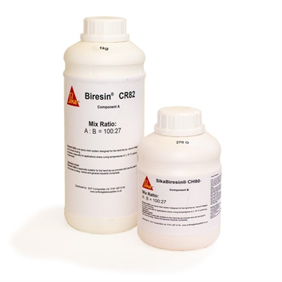 RESINE EPOXY SIKA CR82 + DURCISSEUR RAPIDE CH80-1 KIT 1,27KG